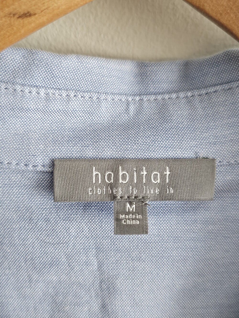 Habitat Shirt Dress Womens M Blue Cotton Stretch Roll Tab Sleeve Midi Pockets - Picture 5 of 6